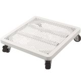 40 cm Tekerlekli Metal Saksı Arabası - İç/Dış Mekan için Mobil Saksı Standı - Bitkileri Kolay Hareket Etmek için Tekerlekli Büyük Beyaz Kare Taban