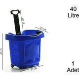 40 Litre 2 Tekerlekli Plastik Alışveriş El Sepeti Mavi 1 Adet