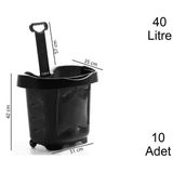 40 Litre 2 Tekerlekli Plastik Alışveriş El Sepeti Siyah 1 Koli:10 Adet
