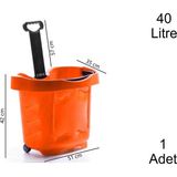 40 Litre 2 Tekerlekli Plastik Alışveriş El Sepeti Turuncu 1 Adet