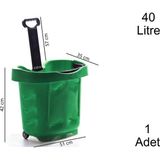 40 Litre 2 Tekerlekli Plastik Alışveriş El Sepeti Yeşil 1 Adet