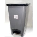 40 Litre Büyük Boy Pedallı Çöp Kovası Metalik Gri 43x32 h:53cm ArkaPlan Kırılmaz Çelik Tel Mekanizma