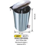 40 Lt Pedallı Çöp Kovası - Gri - 40LT