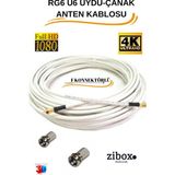 40 metre F Konnektörlü 64 Tel Rg6/u6 Full Hd 3D 4K Anten Tv Çanak Uydu Anten Lnb Kablosu