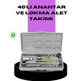 40 Parça Lokma Anahtar Seti Ayna Yüzey Karbon Çelik Dayanıklı Tamir Takımı