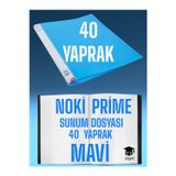 40 YAPRAK MAVİ A4 SUNUM DOSYASI NOKİ PRİME YÜKSEK KALİTE POŞET KALINLIĞI YERLİ ÜRETİM