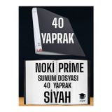 40 YAPRAK SİYAH A4 SUNUM DOSYASI NOKİ PRİME YÜKSEK KALİTE POŞET KALINLIĞI YERLİ ÜRETİM