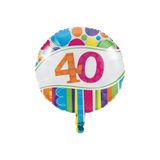 40 Yaş Folyo Balon 45 Cm Çok Renkli