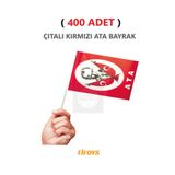 (400 Adet) Küçük Boy Bayrak Çıtalı Kağıt Ata Bayrağı