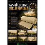 400 Cm X 20 M %75 Gölgelik File Montaja Hazır Çit Filesi Tente Tül Krem