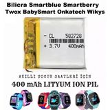 400 Mah Akıllı Saat Pili Bataryası Wikys Smartberry Smartblue Bilicra Twox Babysmart Onkatech Ölçüler : 27Mm X 28Mm X 5.8Mm Ceptelb010143