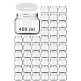 400 ml Kavanoz Beyaz Konserve Kapaklı 400 Cc Şeffaf Magnolya, Reçel, Marmelat için Cam Kavanoz 48 Adet