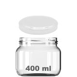 400 ml Kavanoz Beyaz Konserve Kapaklı 400 Cc Şeffaf Magnolya, Reçel, Marmelat için Cam Kavanoz 6 Adet