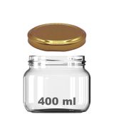 400 ml Kavanoz Gold Konserve Kapaklı 400 Cc Şeffaf Magnolya, Reçel, Marmelat için Cam Kavanoz 20 Adet