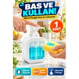 400 Ml Tezgâh Üstü Sıvı Sabunluk Şeffaf Hazneli Banyo Mutfak Lavabo Bulaşık Deterjanlık 1 Adet Beyaz