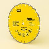 400 mm Lazer Kaynaklı Beton Kesme Testeresi Diski Beton Asfalt Tuğla Parke Fayans Elmas Kesim Disk - Sarı - 400mm