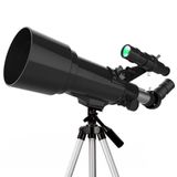 400 X 70 Mm Açıklıklı Refrakter Teleskoplar 15X - 150X Telefon Adaptörlü Reflex