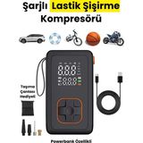 4000 Mah Şarjlı Taşınabilir Araba Lastik Hava Top Şişirme Pompası LED Işıklı Dijital Hava Kompresörü