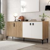 4003 Neva Konsol 180 cm Sepet-Beyaz - 180 x 81 - Beyaz - Ceviz