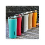 400ML TERMOS BARDAK RENKLİ PASLANMAZ ÇELİK - KAYDIRMAZ TPR TABAN - SIZDIRMAZ KAPAK (5343)