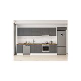 400X222 Cm Klasik Mebran Mutfak Dolabı Beyaz Mb-E90S50S60-1 Mebran | Antrasit - Suntalam