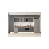400X240 Cm Klasik Mebran Mutfak Dolabı Beyaz Mbb-E90B50S60-3 Mebran | Antrasit - Suntalam