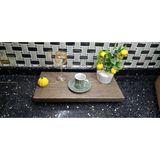40*18CM Dekoratif Sunumluk Mutfak Tezgah Üstü Raf Aksesuar Ceviz Rengi