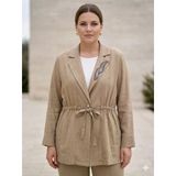 40356 Gilda Mono Yaka Taş Detaylı Beli Büzgülü Kupra Kumaş Tunik
