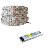 4040 Yeni Nesil Şerit LED 5 Metre + 12v 5 Amper 60 Watt LED Trafo (Günışığı)
