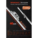 40cm Tek Açılım İspanyolet – PVC Pimapen Kapı Pencere Kilidi – (4 Adet)