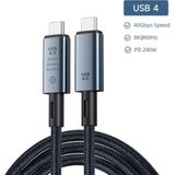 40GBPS 240W 4.0 Thunderbolt Type-C To Type-C Şarj, Data ve 8k 60Hz Görüntü Aktarım Kablosu Tip C 1 Metre ZR852 - 1 GB - 00-Siyah - Beyaz - Option-1