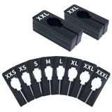 40'lı Paket Dikdörtgen Siyah Plastik Giysi Boyutu Dolap Raf Bölücüler Askılar, 8 Boyutta Önceden Basılmıştır XXS, XS, S, M, L, XL, XXL, XXXL (6,3 cm x 12,7 cm, İç Çap 3,5 cm)