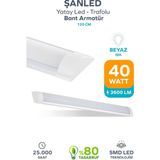 40W 120 cm Yatay LED Bant Armatür-Trafolu Beyaz Işık 1,2,4,8,10,20,40,50,100 Adet - 1 Adet - 6500K - Beyaz