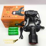40w 4000 Lümen Profesyonel Kafa Lambası - 3 Pilli 9600 Mah Dev Bataryalı & Sensörlü Siyah