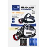 40W 4000 Lümen Sensörlü Kafa Lambası + 3 Adet Yedek Pilli Mega Paket (Toplam 6 Pil)