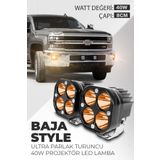 40w Baja Style 8 Cm Ultra Parlak Led Projektor Off Road - Turuncu