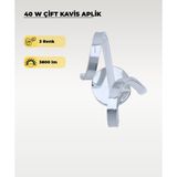 40W Led Çift Kavis Aplik – 3 Renk Işık (Sarı/Beyaz/Gün Işığı) Krom Modern Duvar Aydınlatması
