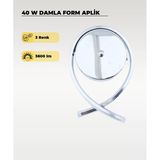 40W Led Damla Aplik – 3 Renk Işık (Sarı/Beyaz/Gün Işığı) Krom Duvar Aydınlatması
