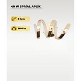 40W Led Spiral Aplik – 3 Renk Işık (Sarı/Beyaz/Gün Işığı) Gold Dekoratif Duvar Aydınlatması