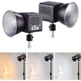 40W LED Video Işığı Taşınabilir Sürekli Stüdyo Işığı Taşınabilir Tripodlu Stüdyo Işığı 2500K-6000K Çift Renkli Işık 3400MAH Dahili Pil Youtube Video Kayıt Işığı - Siyah