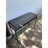 40X100 cm Oluklu Lama Izgaralı Demir Mangal Barbekü 75 cm Geçmeli Ayaklı Portatif Katlanabilir - Çok Renkli