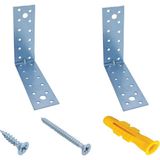 40x120x120mm - Mr.Bracket Deprem Güvenliği Dolap Sabitleme Aparatı Seti - Mobilya Gardırop Portmanto Kitaplık Masa Raf Eşya Duvara Sabitleyici Aparat - L Demir Köşe Bağlantı Gönye Köşebent - 40x120x120mm - 2 adet