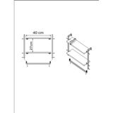 40x20 cm Banyo Rafı Duvara Monte Havluluk 2 Katlı Dekoratif Düzenleyici Organizer Beyaz Metal - Çam