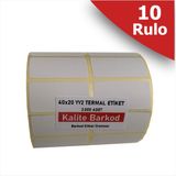 40X20 Yanyana 2 Li Termaletiket | 10 Rulo Barkod Etiketi