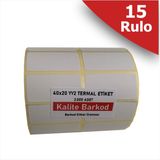40X20 Yanyana 2 Li Termaletiket | 15 Rulo Barkod Etiketi