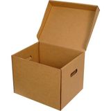 40X33X30CM Kapaklı Saklama Kutusu - Arşiv Kutusu - Arşiv Kolisi - Kraft - Çift Oluklu -5 Adet