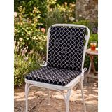 40x40 Cm Siyah Arkalıklı Sandalye Minderi Pamuk Polyester Kumaş İpli Sırtlı Mutfak Ve Bahçe Minderi