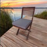 40X40 Desensiz Su ve Leke Itici Duck Kumaş Fermuarlı Bağcıklı Biyeli Sandalye Minderi 5 cm - 40 x 40 cm - Antrasit