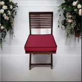 40X40 Desensiz Su ve Leke Itici Duck Kumaş Fermuarlı Bağcıklı Biyeli Sandalye Minderi 5 cm - 40 x 40 cm - Bordo