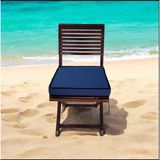40X40 Desensiz Su ve Leke Itici Duck Kumaş Fermuarlı Bağcıklı Biyeli Sandalye Minderi 5 cm - 40 x 40 cm - Gece Mavisi